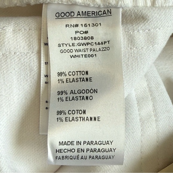 Good American Good Waist Palazzo Crop Jeans Size 4/27 In White - Picture 10 of 13